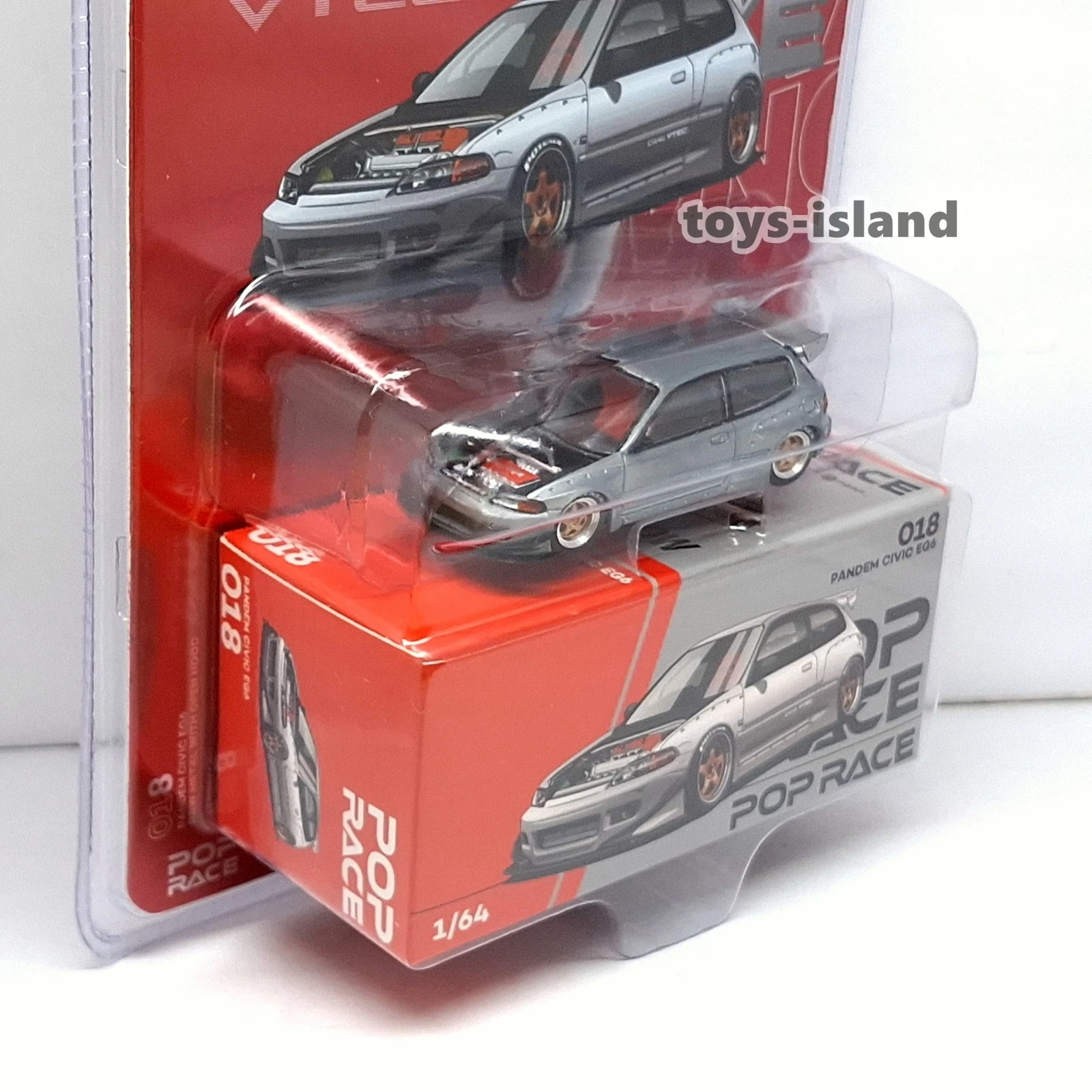 Die Cast Car 1 64 - POPRACE Enigma PR64-018 1/64 PANDEM CIVIC