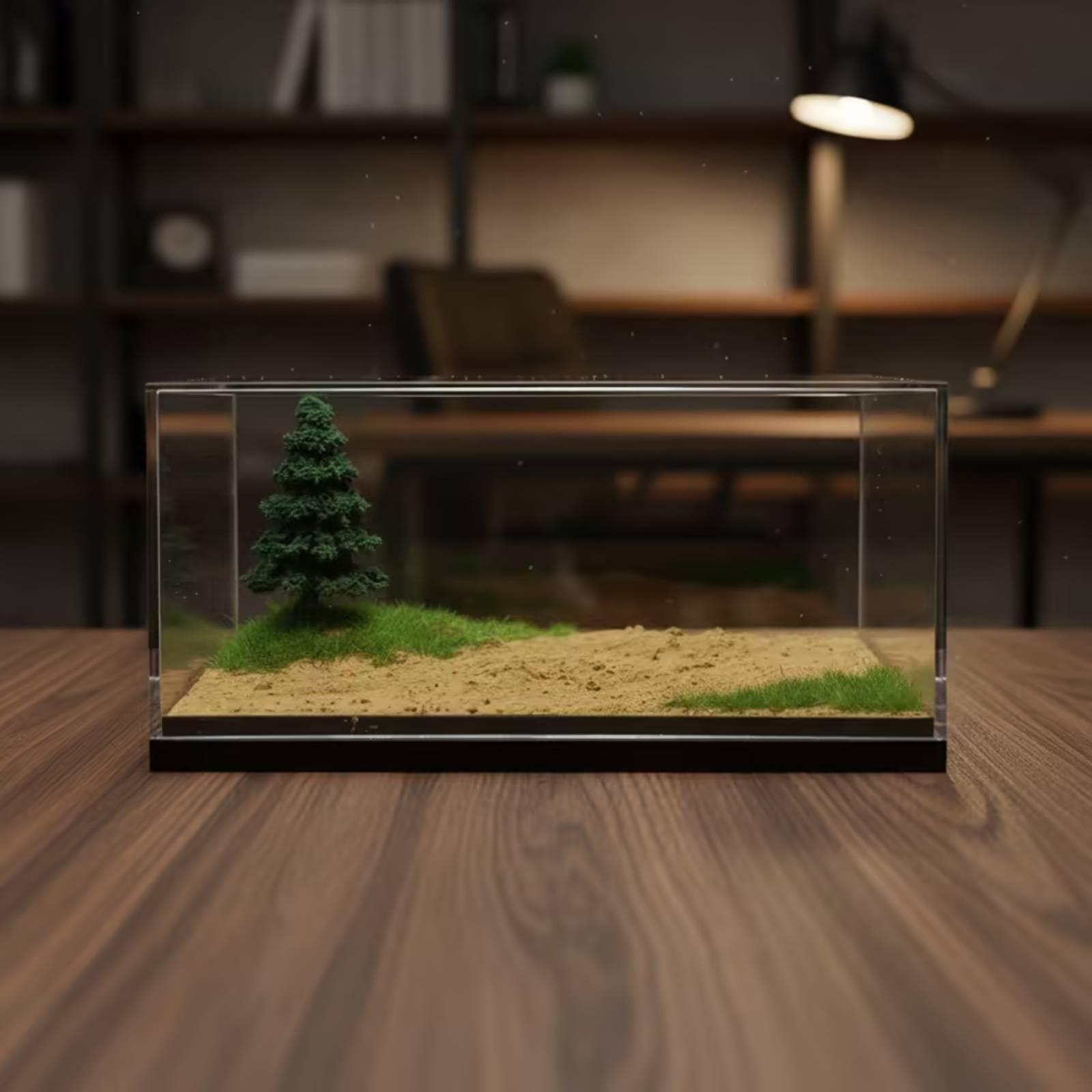 Display Case Acrylic - Miniatuur Race-Displaybox met Wegdiorama-accessoires, Transparante Acryl