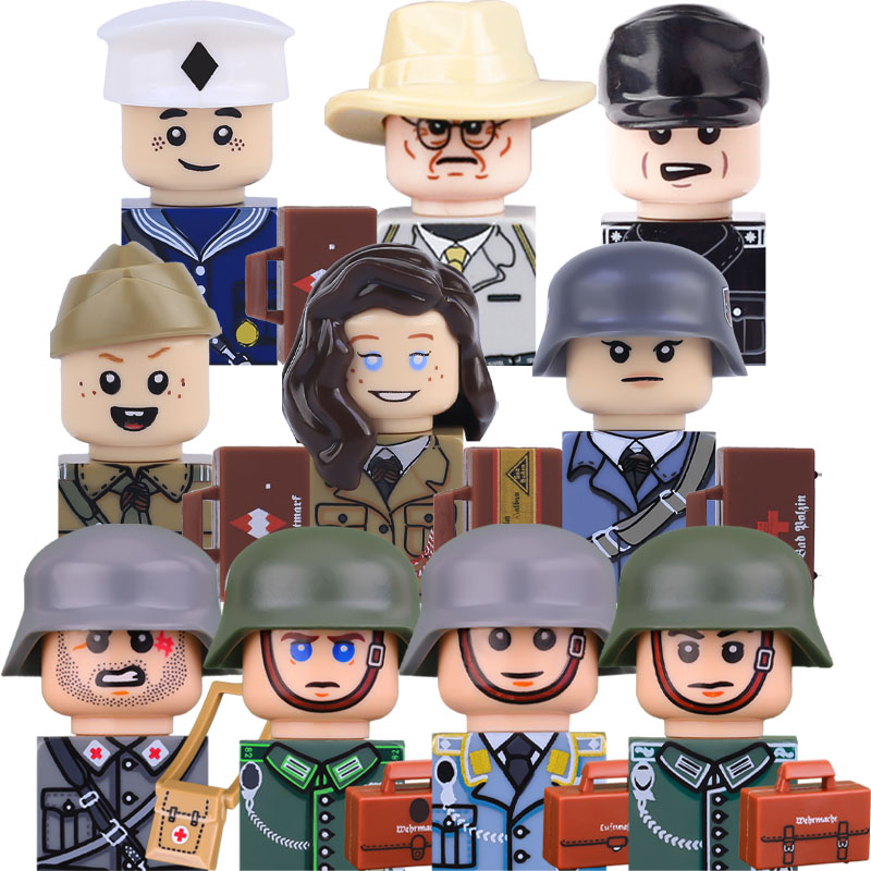 Lego Minifigure Holder - Militaire soldatenfiguren bouwstenen Duitse berginfanterie marine