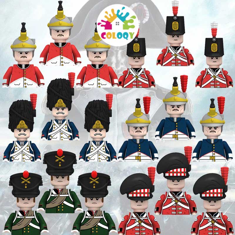 Lego Minifigure Holder - 10 stuks Napoleontische oorlogssoldaat bouwstenen Minipoppen