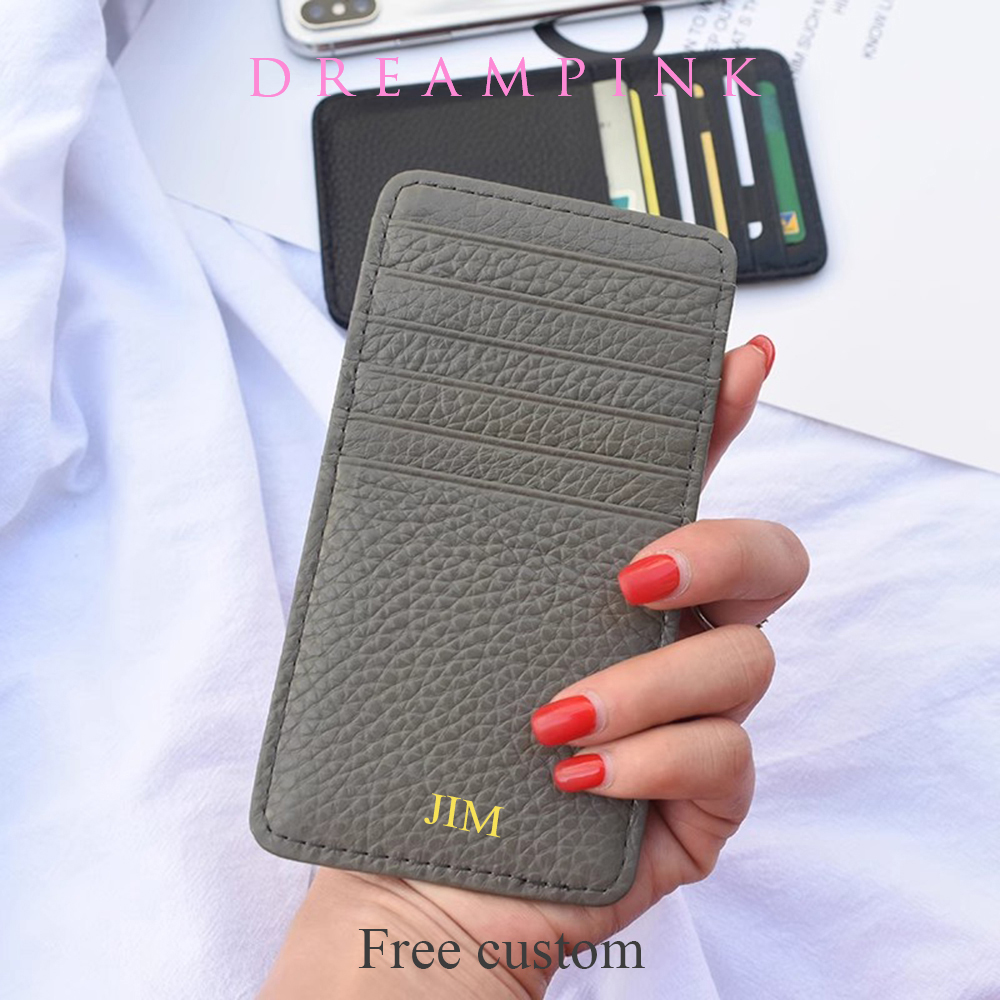 Card Top Loader - Luxe Aangepaste Naam Initialen Koeienhuid Kaart
