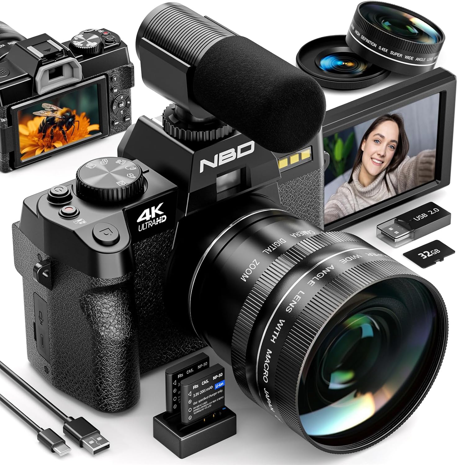Graded Card Display - NBD 4K digitale camera's voor fotografie,
