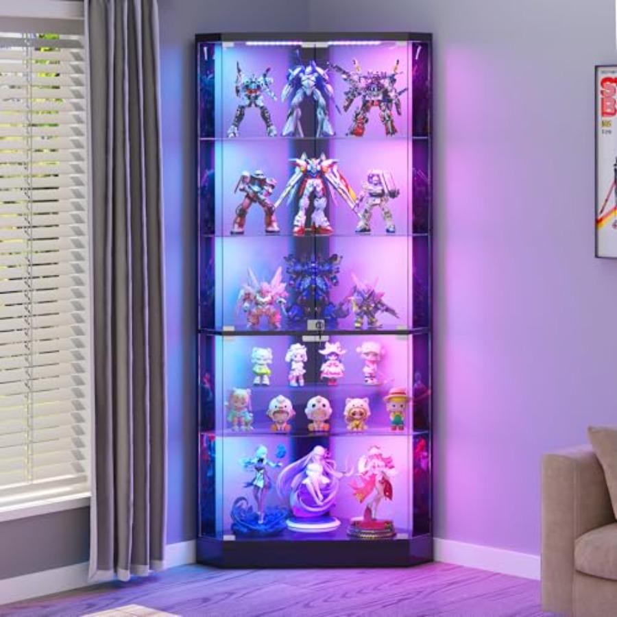 Hoekdisplaykast met RGB-verlic - Display Case Acrylic recensie en prijs