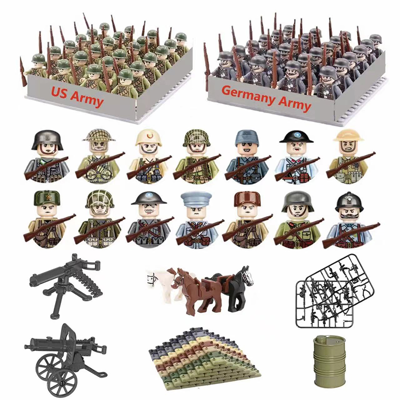 24 stks/partij WW2 Militaire K - Lego Minifigure Holder recensie en prijs